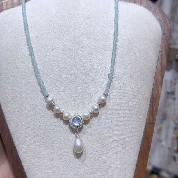 非金属亚克力项链 F750胖来来同款蓝色项链