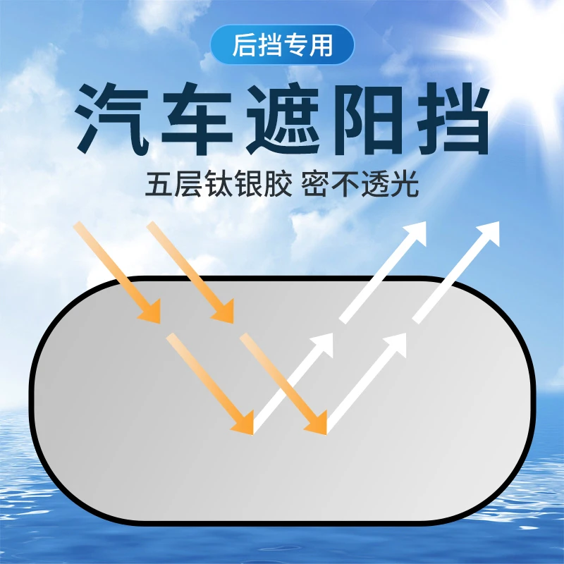 【后挡不分尺寸通用】单个汽车遮阳后挡以折叠加厚隔热升级遮阳挡