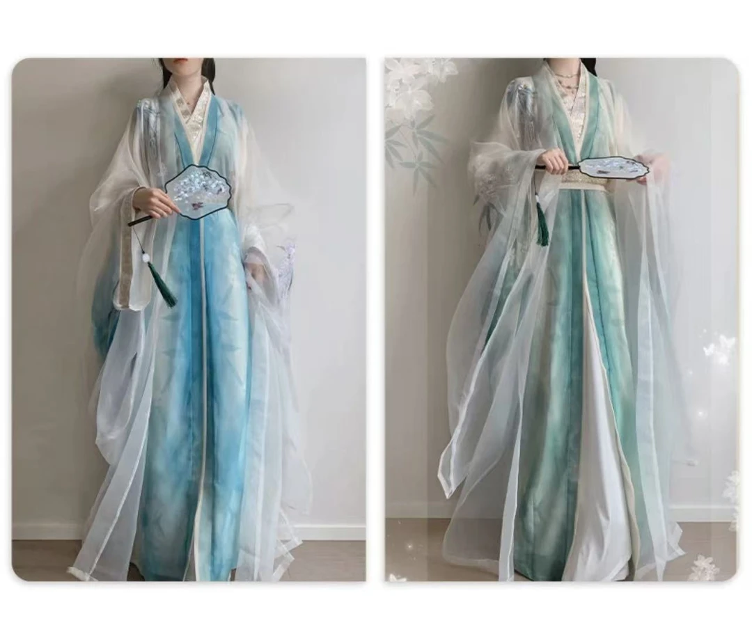 汉服女【洛神赋】唐制大袖衫直裾重工刺绣日常超仙气套装春款爆款