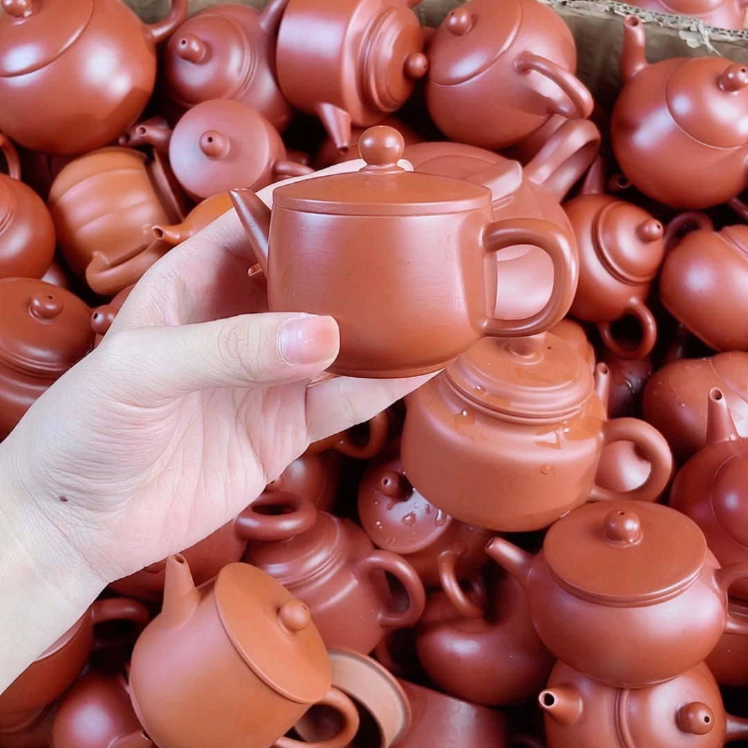 紫砂朱泥壶手拉汉瓦90