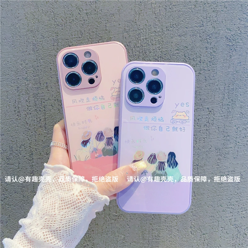 金属烫金玻璃壳适用苹果iPhone16/华为荣耀/OPPO/VIVO/小米手机壳