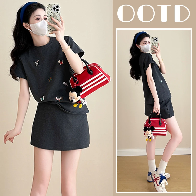 孕妇套装外穿夏季新品遮肚子外出可爱时尚洋气夏装新款小个子休闲