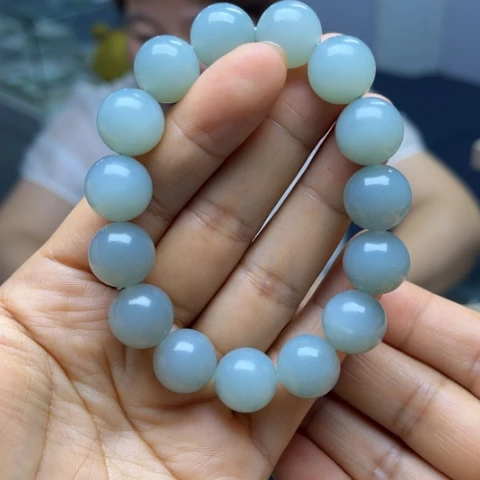 未镶嵌手串和田玉14天空蓝