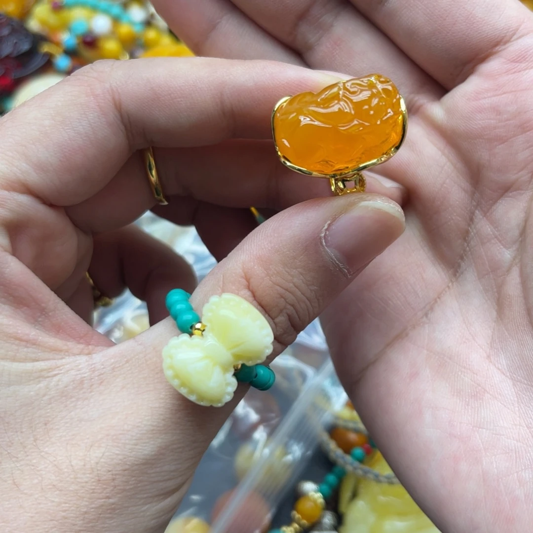 貔貅戒指铜镶戒指