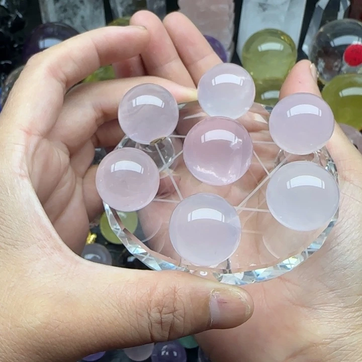 水晶珠宝半成品未镶嵌粉水晶七星盘一套
