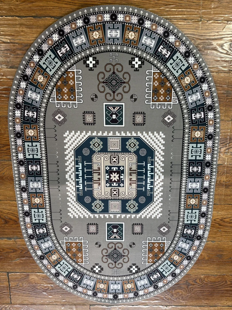 硅藻泥 尺寸80×120cm椭圆形地垫 家用防滑印花脚垫