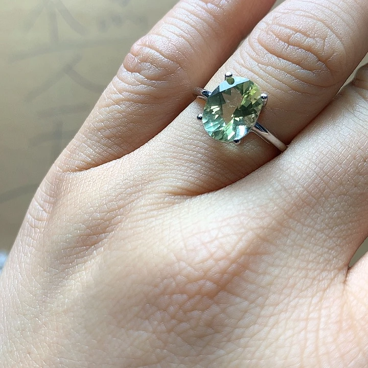 水晶水晶戒指银S925镶嵌