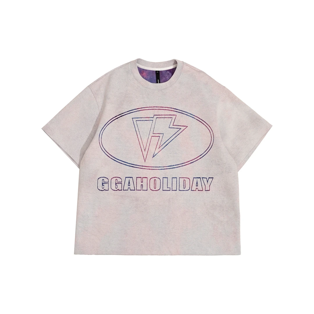 【上新】GGAHOLIDAY复古宽松美式印花半袖百搭设计感短袖T恤-152079