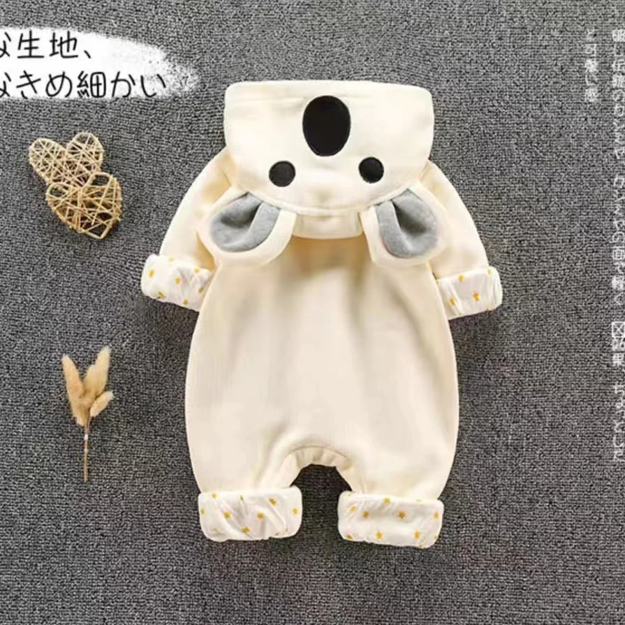 【羊5辰】春秋新款男女宝新生婴幼儿可爱洋气卡通连帽大白熊连体