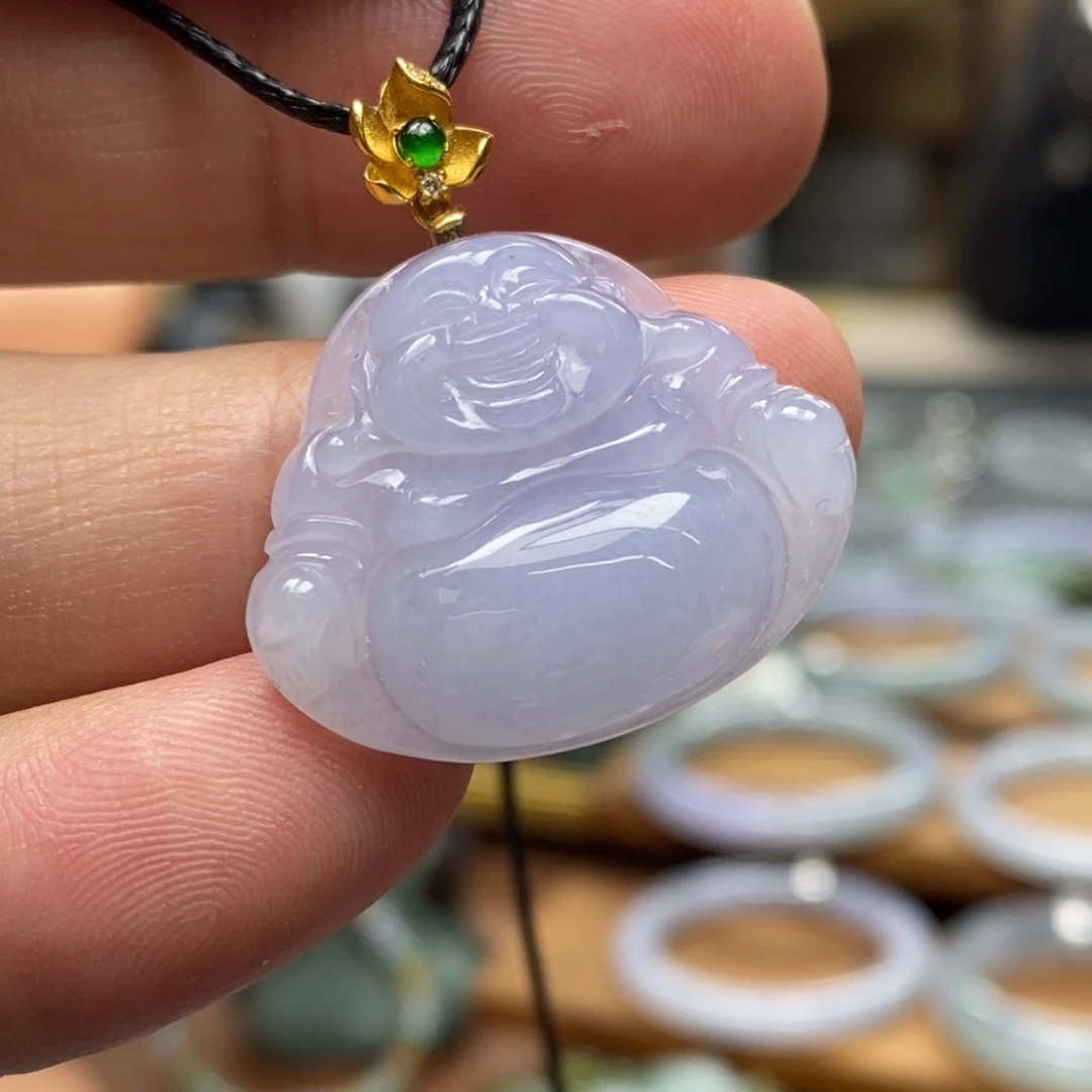 翡翠颈饰18K金镶嵌挂件