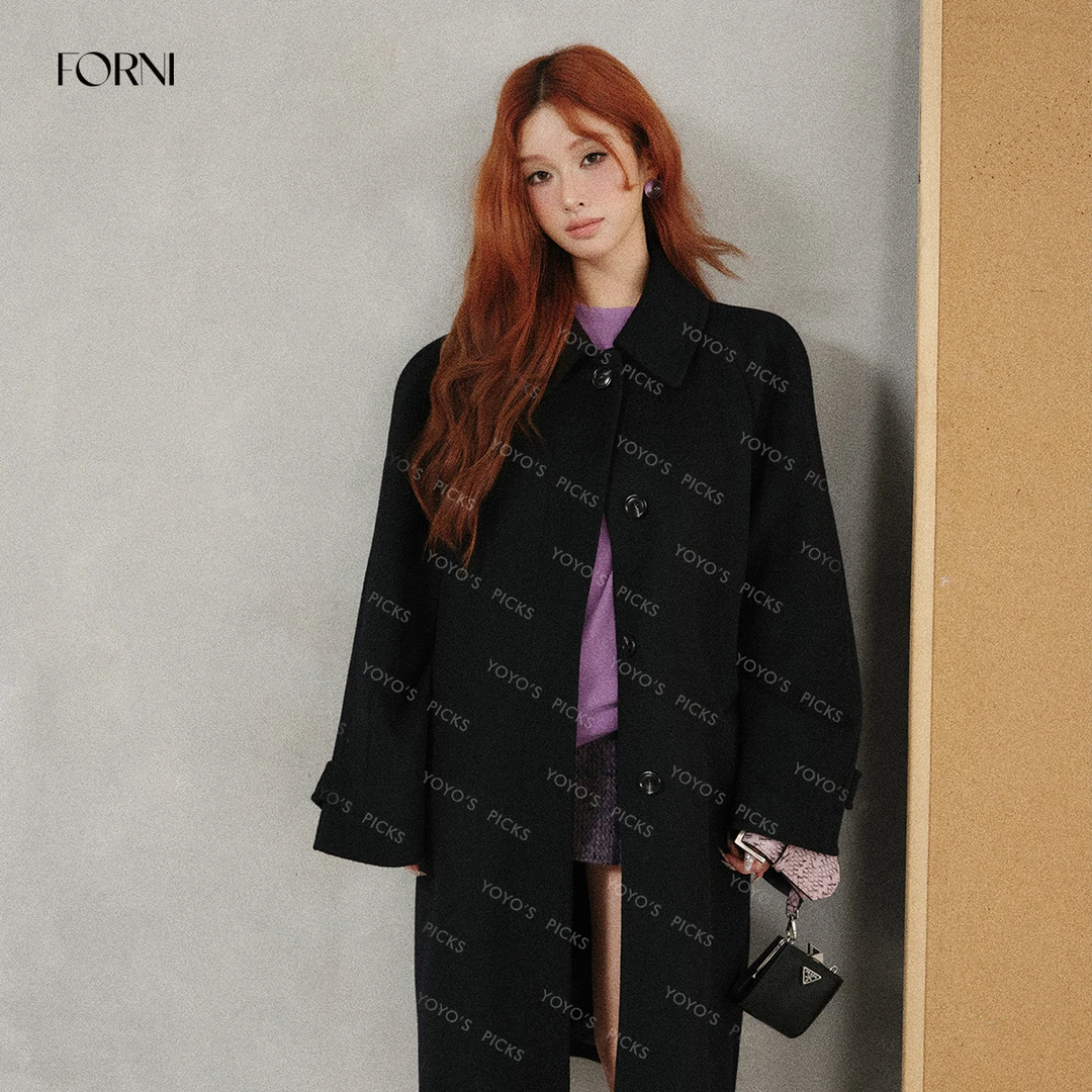 FORNI 小山羊大衣 山羊绒羊毛长款大衣