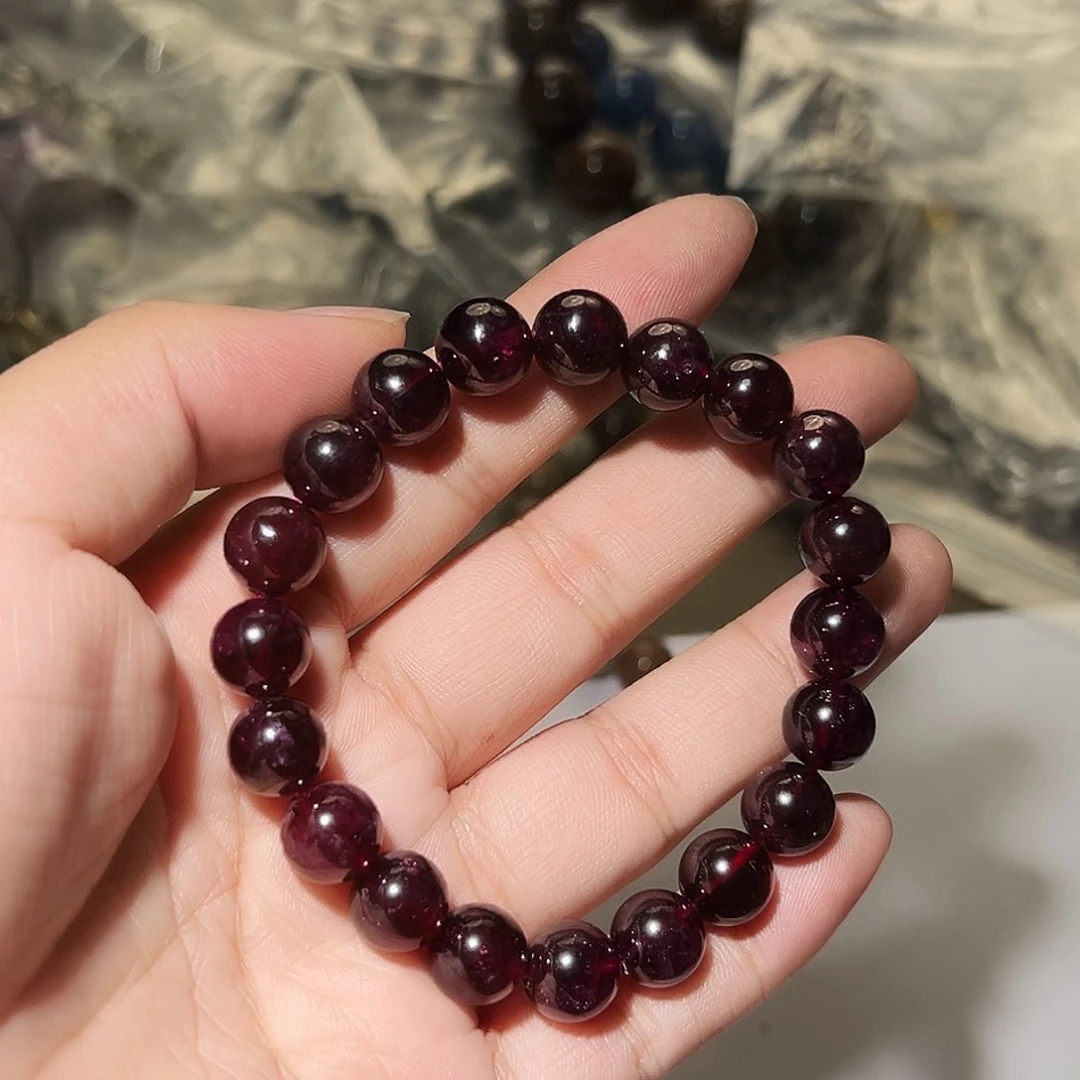 水晶手链未镶嵌紫牙乌石榴石9毫米