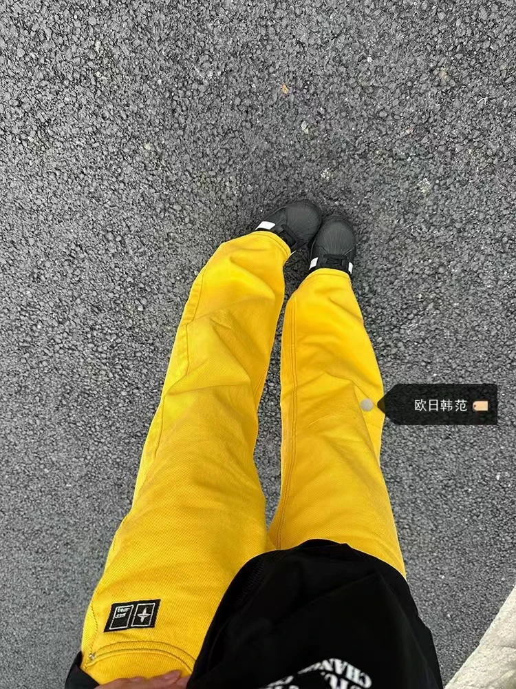 （G4-1）明亮黄色贴布牛仔裤