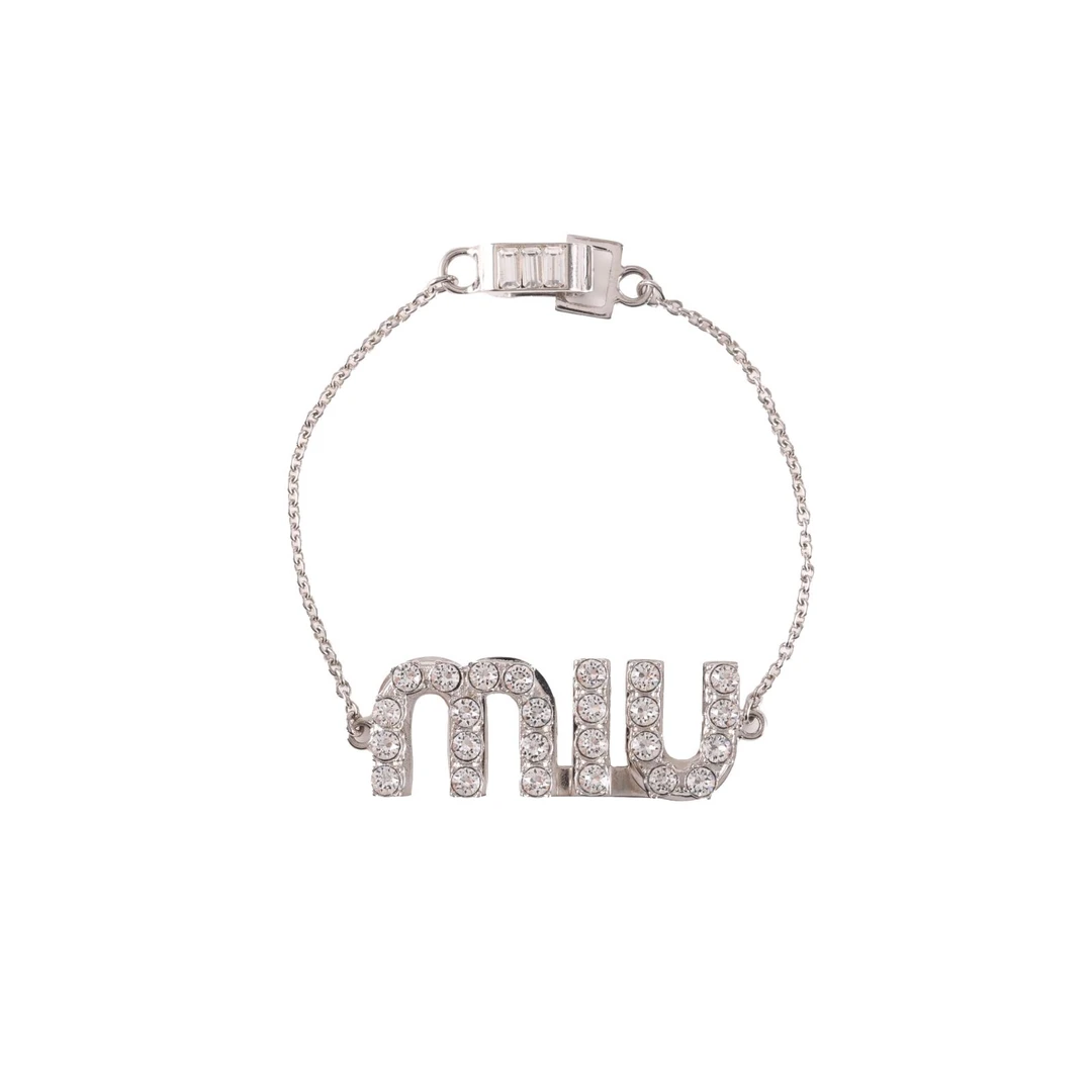 99新 MIU MIU/缪缪 花花 合金 logo 字母 水钻 手链