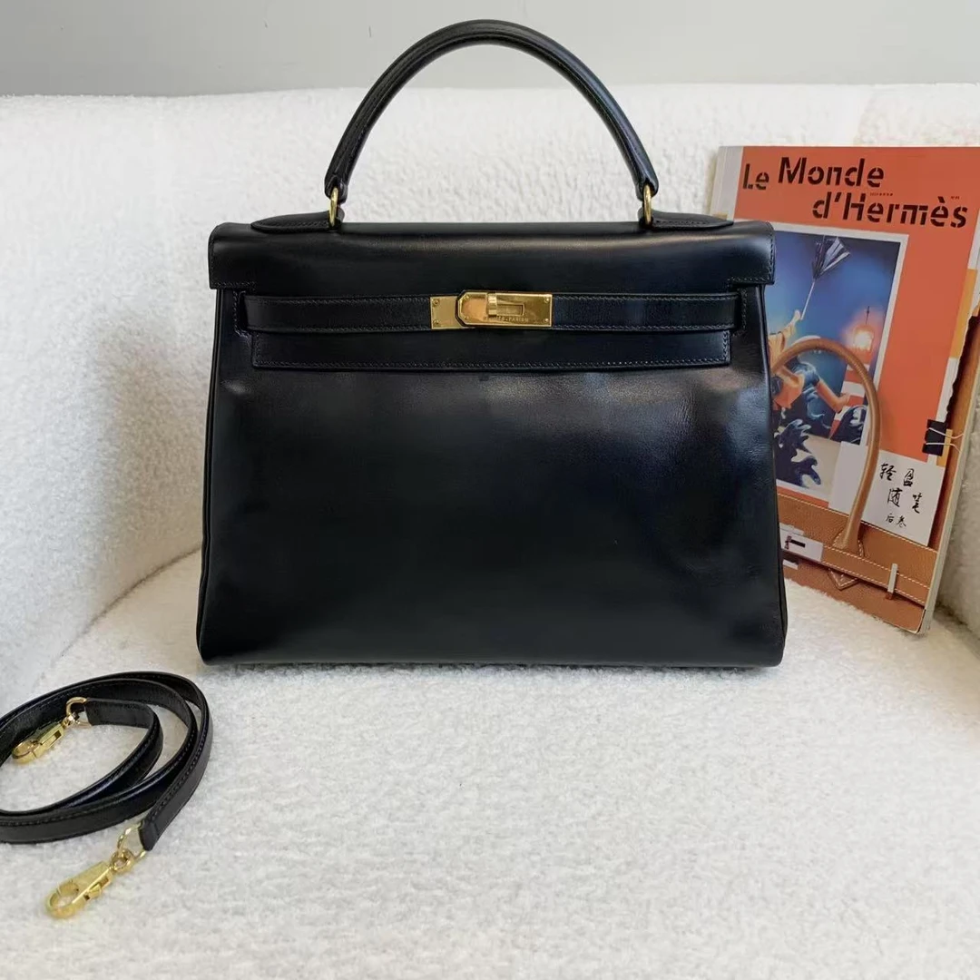 99新 Hermes/爱马仕 壹臻/黑金中古kelly32 圈Z box/51973712 拆1