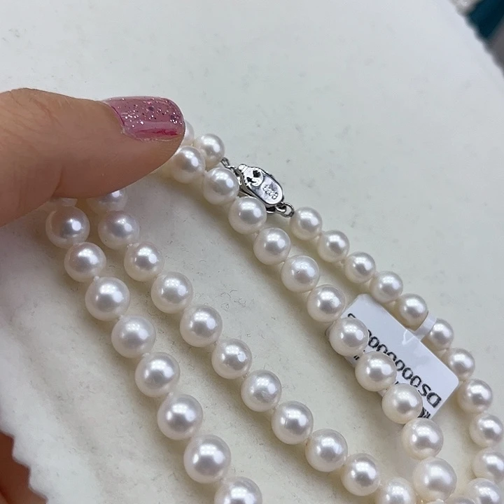 淡水珍珠颈饰银S925镶嵌➕6.7高品冷白