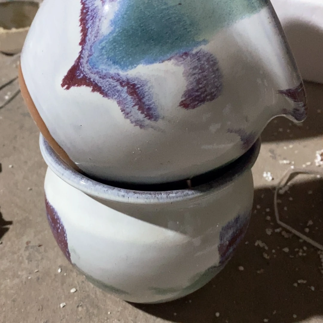 红陶瑕疵14-14两个