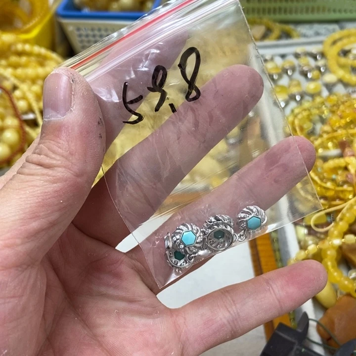 蜜蜡银S925镶嵌裸石多样性发货其一