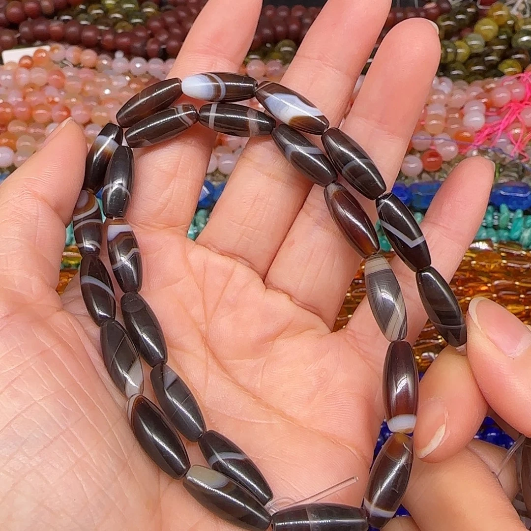 玛瑙/玉髓合金珠宝半成品糖玛瑙6-16mm一条