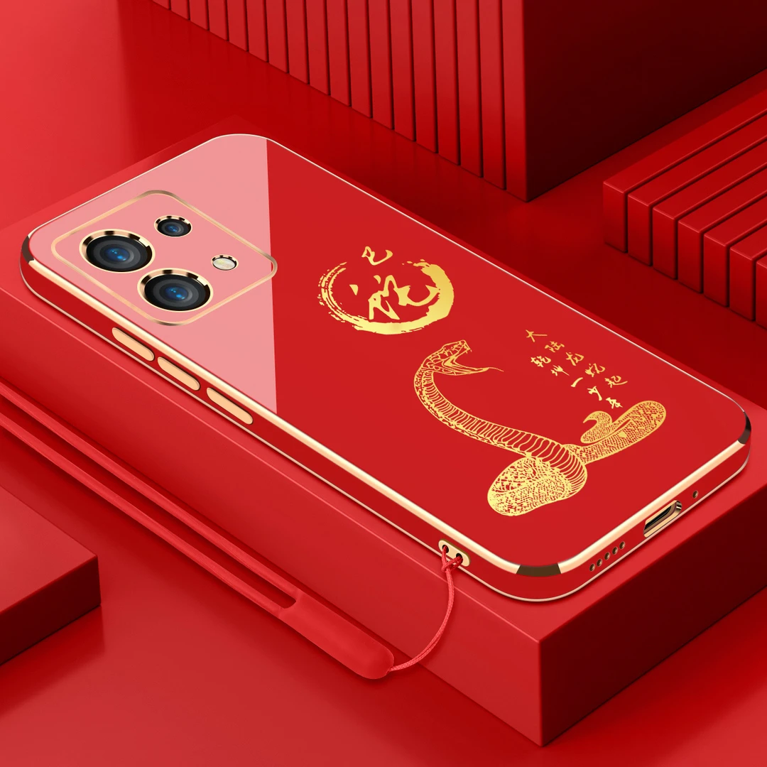 适用红米note13pro电镀手机壳十二生肖直边国潮硅胶防摔保护套