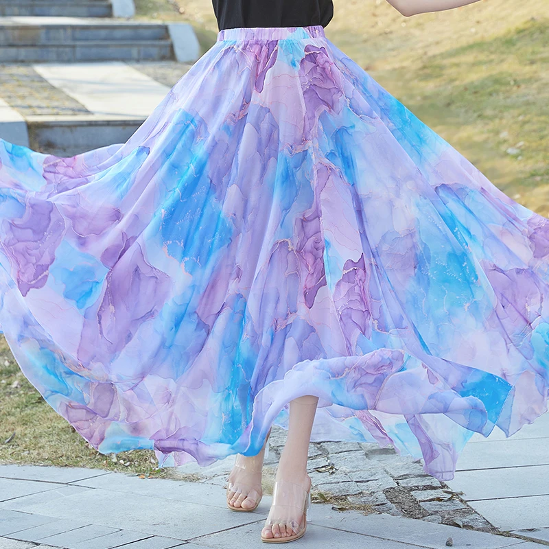 （慧敏专属新链接）半身裙超大摆显瘦碎花高腰气质时尚春夏长款裙女