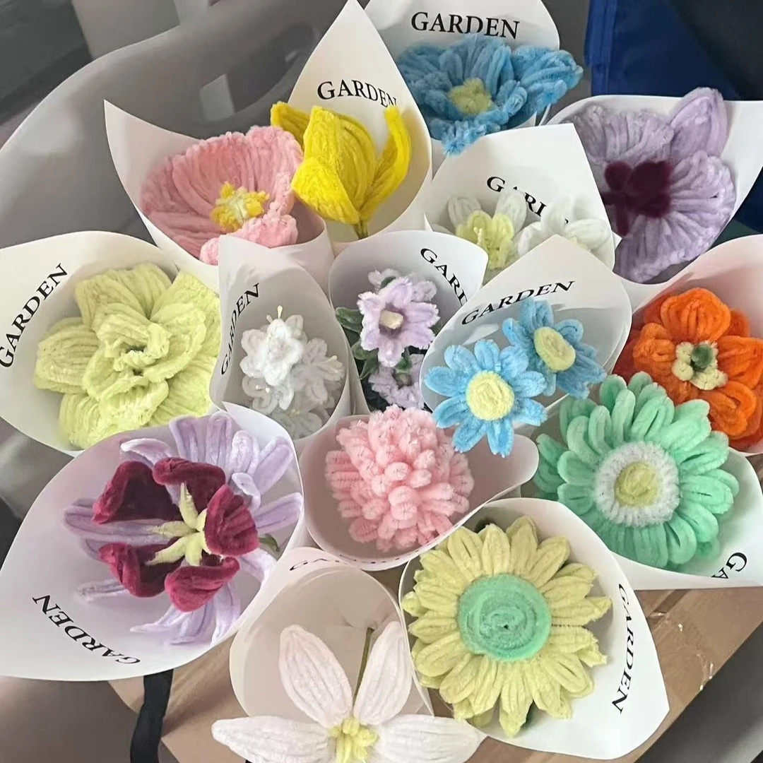 一岁一花束混搭成品材料包扭扭棒全套送好友女友【可做23支】E555