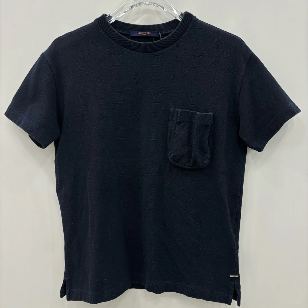 95新 LouisVuitton/路易威登 暗纹老花 3D口袋短袖/尺码XS/6725
