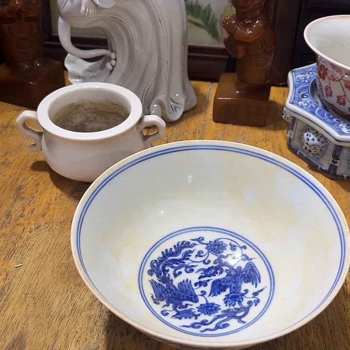 一***世其他青花凤纹贡碗