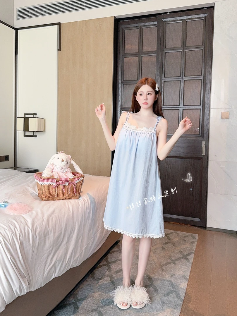 【轻氧日记】睡衣女夏季套装甜美纯欲带胸垫可外穿吊带小清新家居服