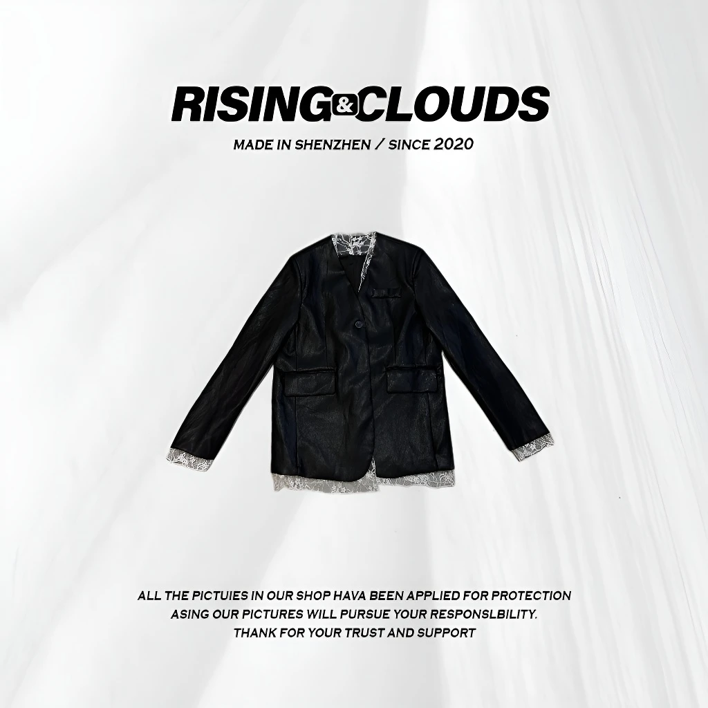 RISING&CLOUDS【莎莎】舒适百搭时尚休闲2025蛋白皮外套020195