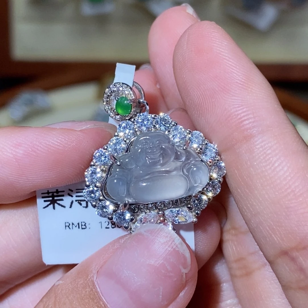 翡翠未镶嵌颈饰D****i纯天然缅甸翡翠a货佛公