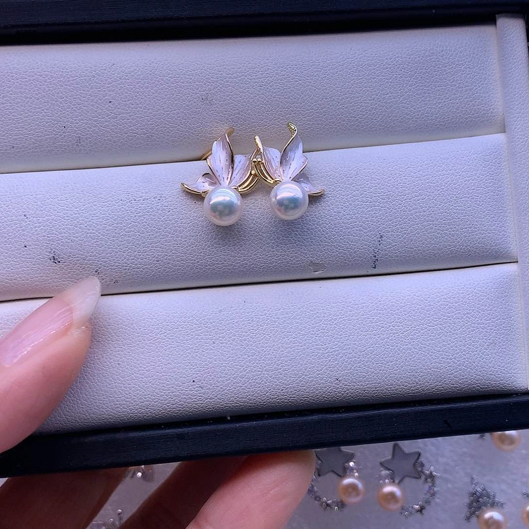 淡水珍珠耳饰合金