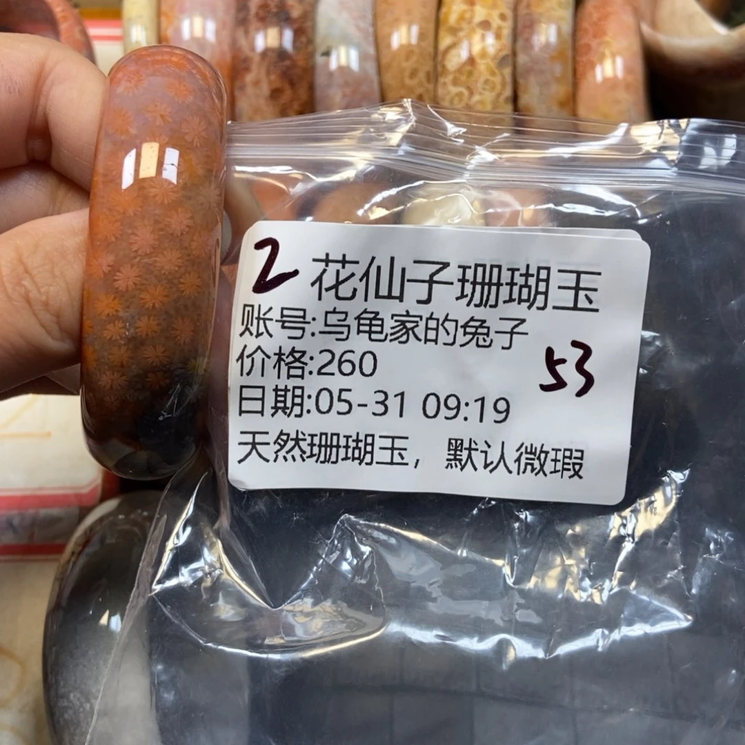 硅化珊瑚（珊瑚玉）手镯未镶嵌乌****子2
