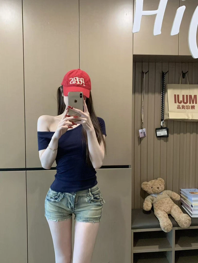 500-550编号漏肩上衣纯欲欧美热辣欧洲站新款洋气小衫独特超好看