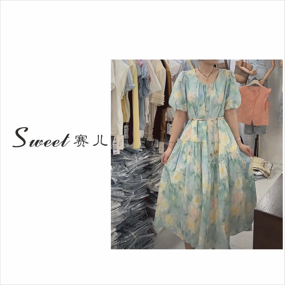 【赛儿专属】｛2595｝法式复古油画连衣裙