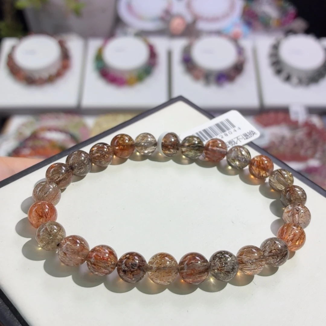 水晶手串未镶嵌黑金超七7+