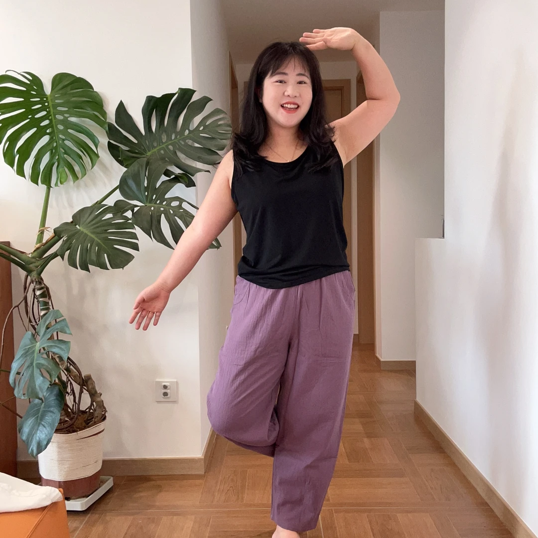 笑当家【双层纱裤子】-九分裤双层纱透气裤子薄款夏季休闲时尚宽松