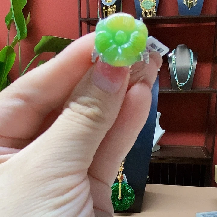 翡翠未镶嵌颈饰戒指