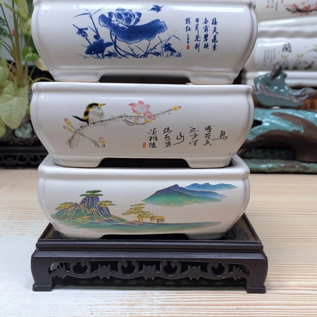 紫砂花盆陶瓷艺术花盆陶瓷，