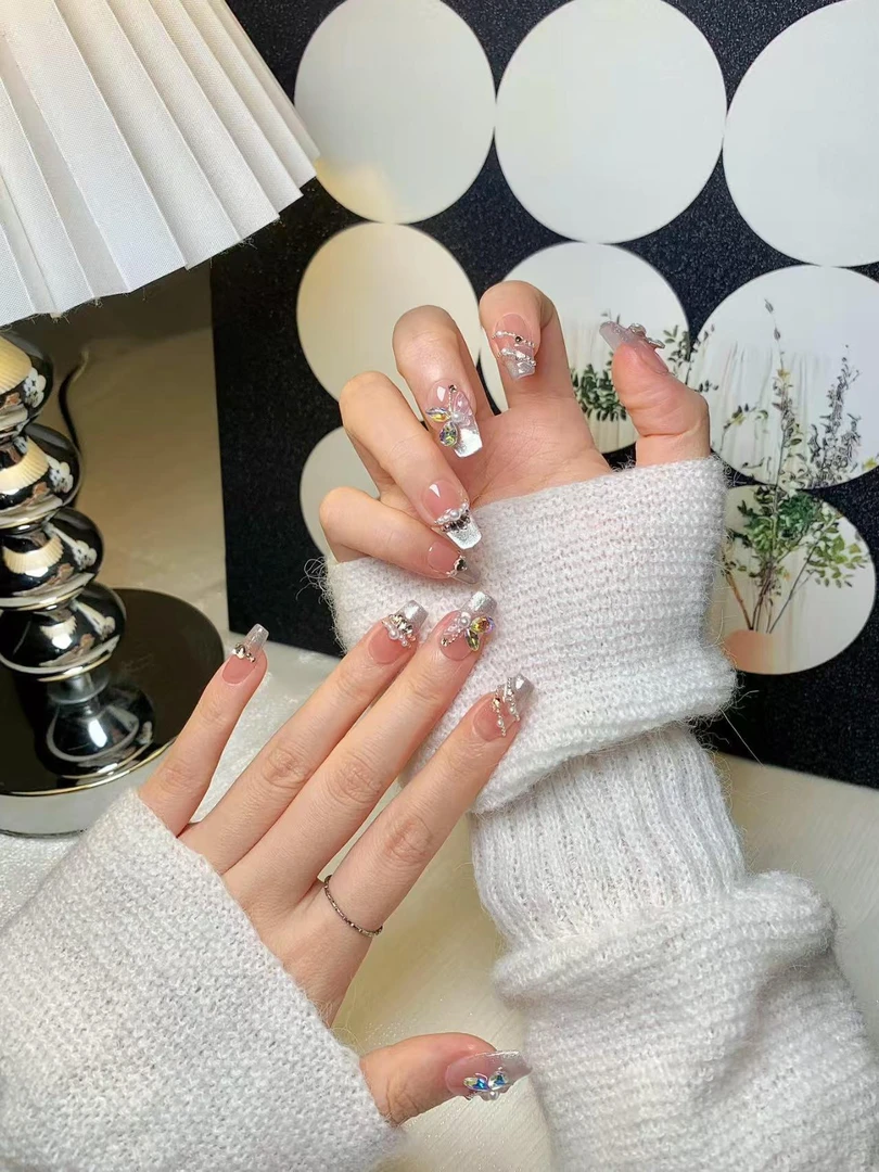 【比翼双飞】指甲贴片穿戴式短款猫眼高端新款手工穿戴甲美甲贴片