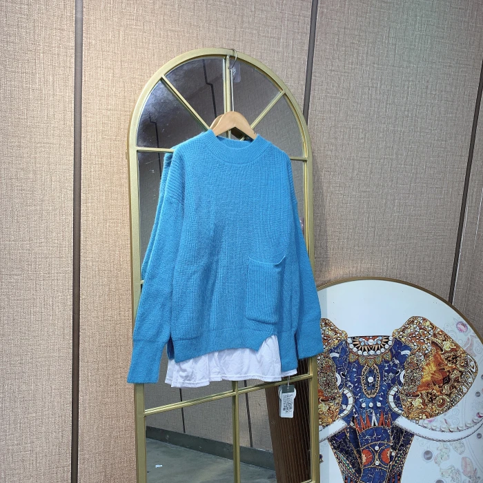 BR552孕妇蓝色毛衣90-140