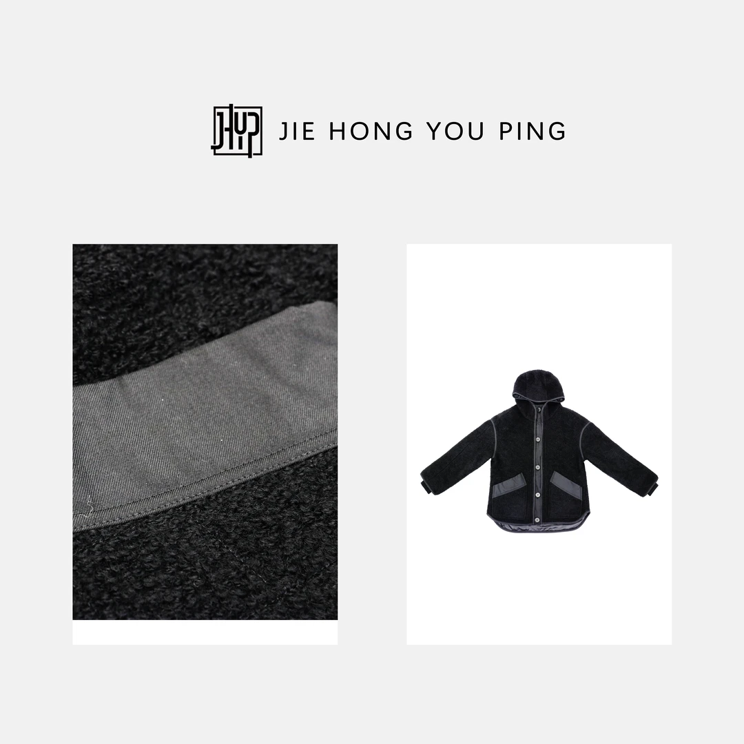 2024新款冬季羊羔绒连帽棉衣女潮牌街头宽松加厚保暖棉服外套2319