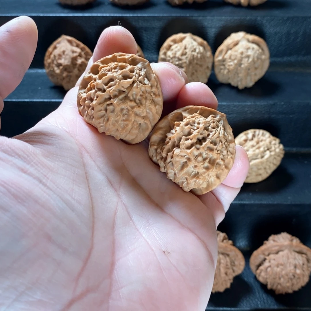 桃核把件屲*?野生原树鱼子纹37