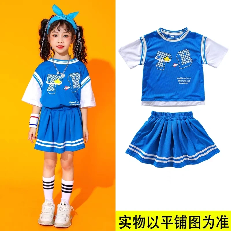 A2上蓝色女宝球服套装