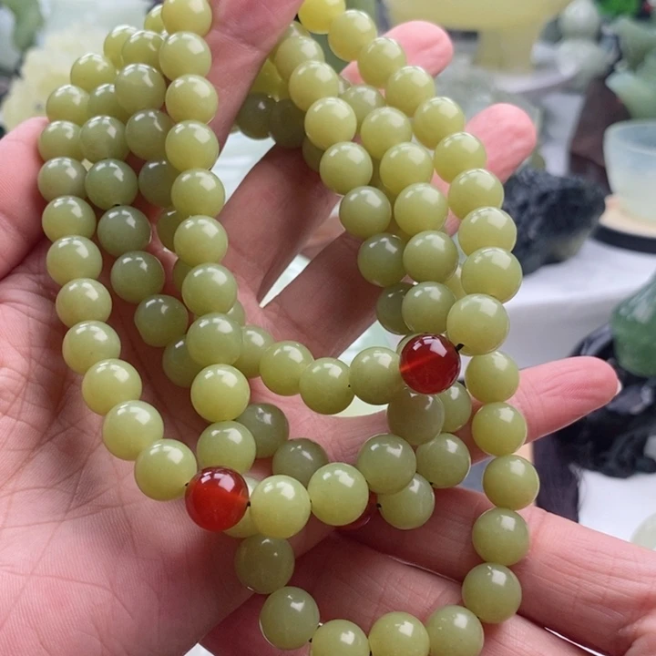 岫玉四大名玉手串108颗未镶嵌