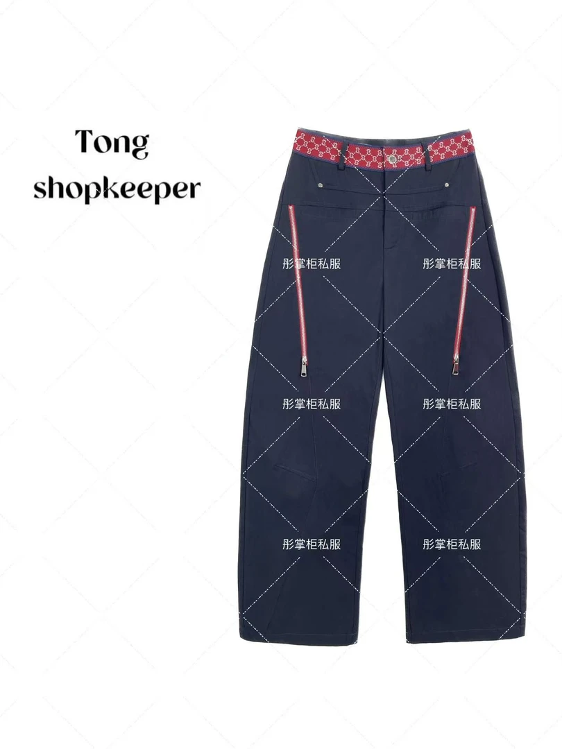 QJ/彤掌柜1681743 夏款2025定制莱赛尔天.丝斜侧拉链拼接腰头小裤
