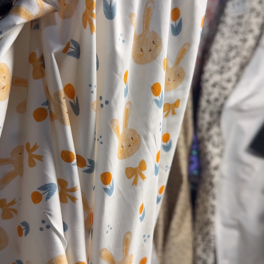 棉080橘色小兔3米全棉