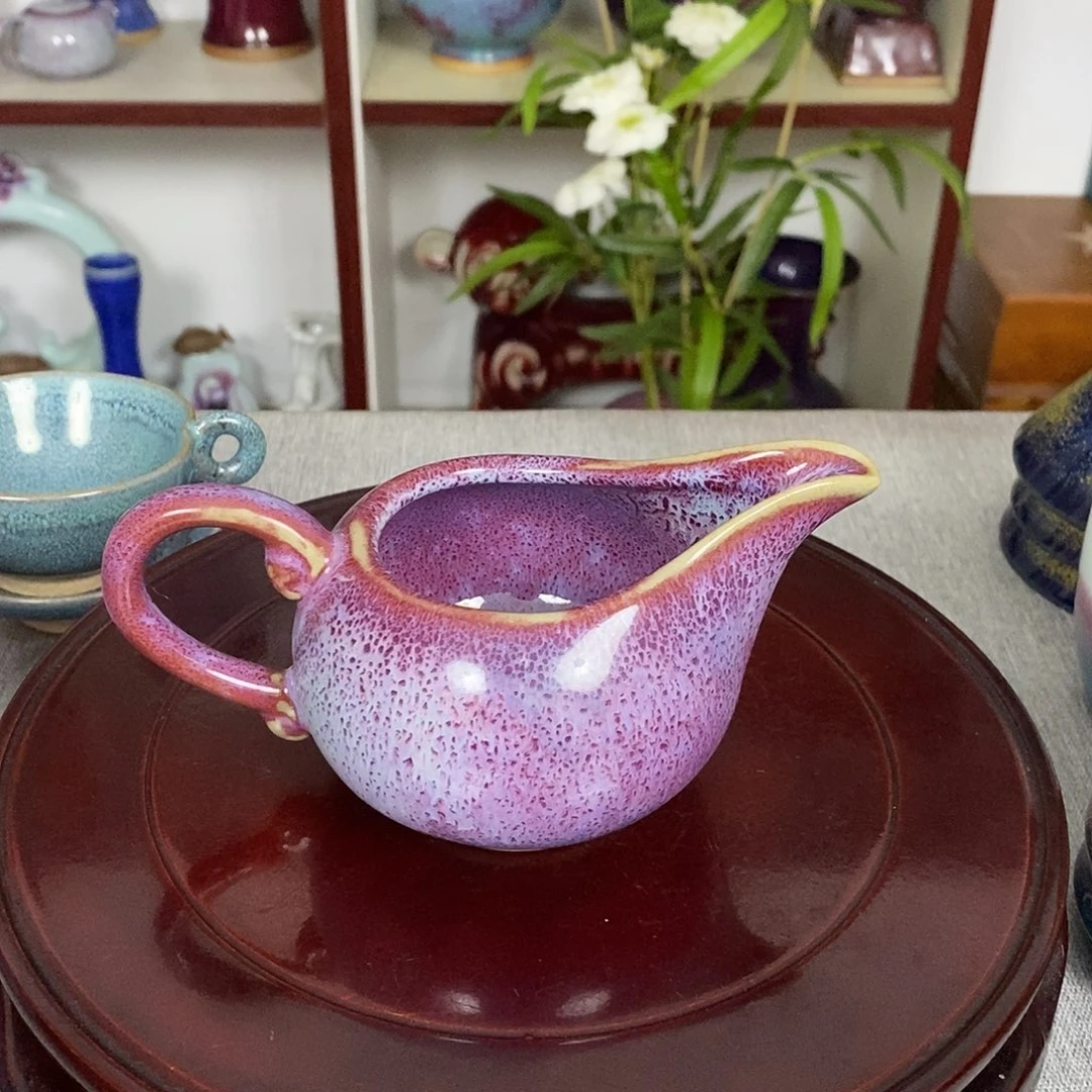 杯钧瓷公道杯原矿高温窑变全手工