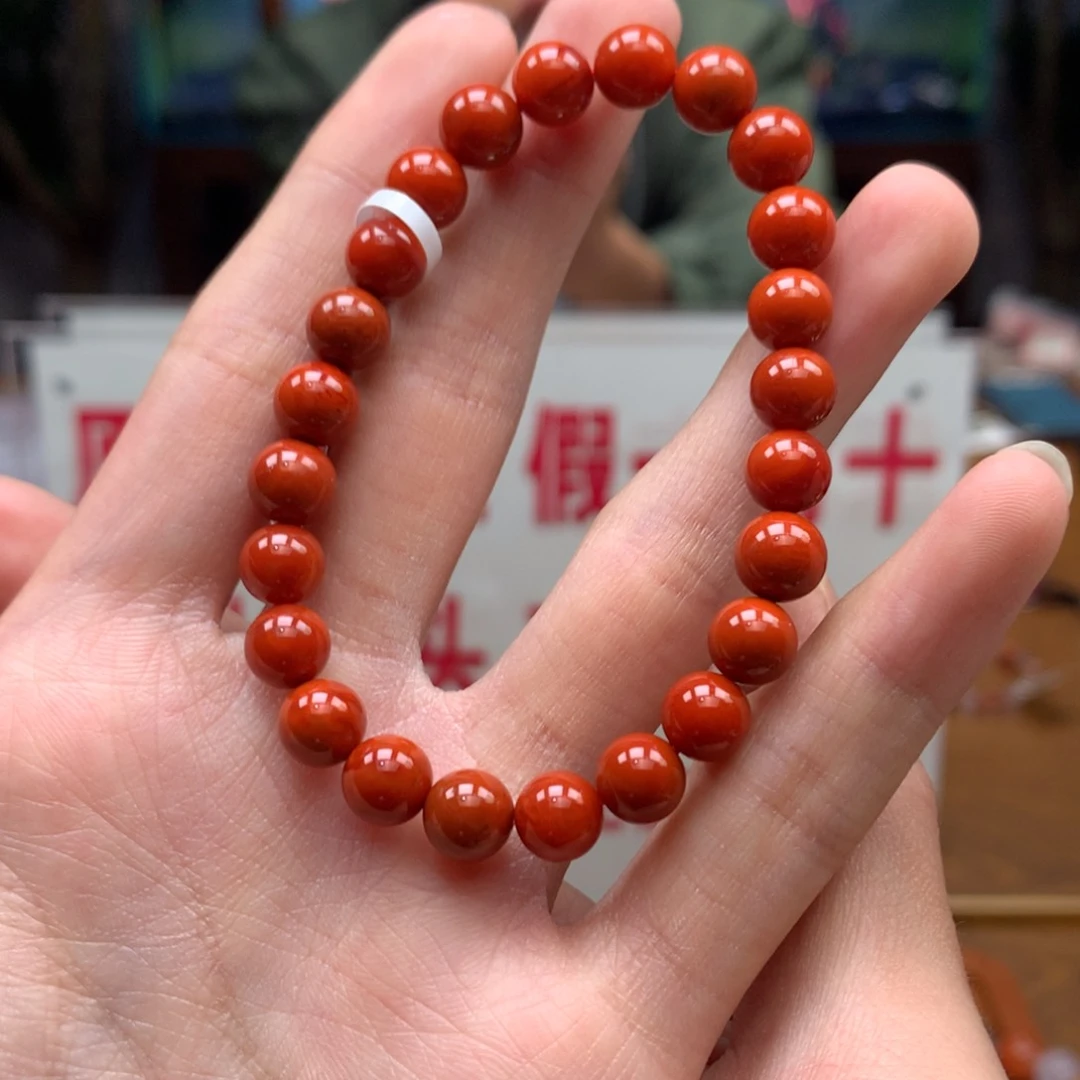 南红玛瑙手串未镶嵌九口火焰7mm大+