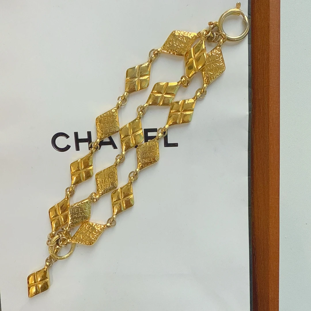 95新 Chanel/香奈儿 Chanel vintage香奈儿中古素金手链